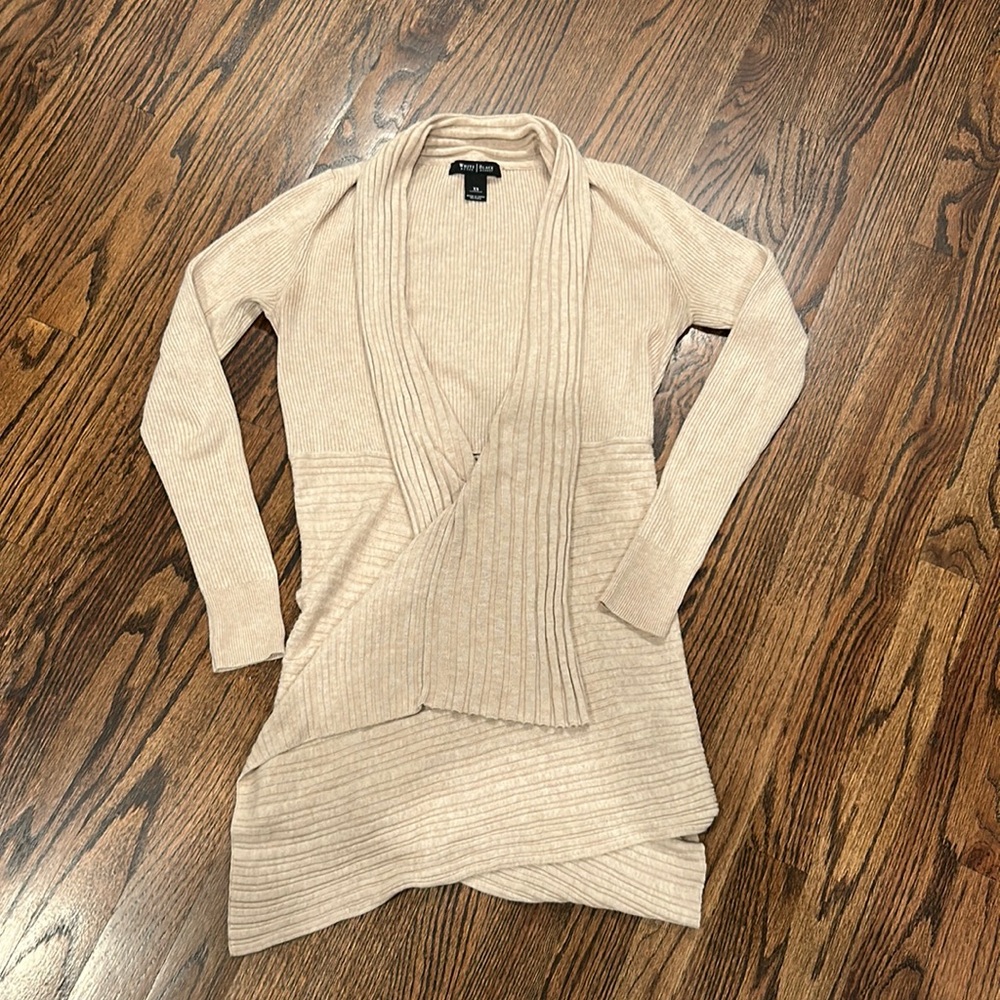 White House Black Market, Lightweight Drape Cardigan, Tan, Size XS